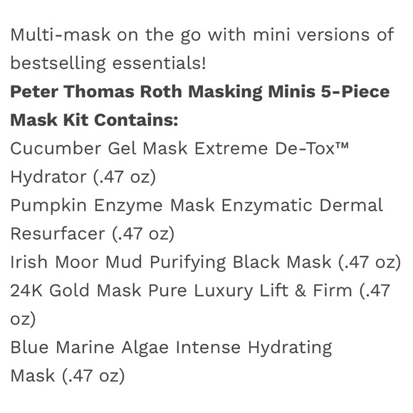 Peter Thomas Roth NWT 5 Piece Facial Mini Masking Kit Made in USA Travel Size - Picture 4 of 9